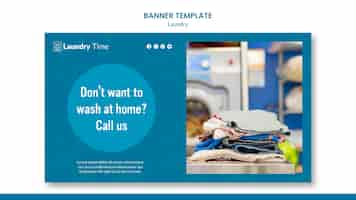 Free PSD laundry service banner template