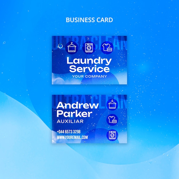 Free PSD laundry service business card