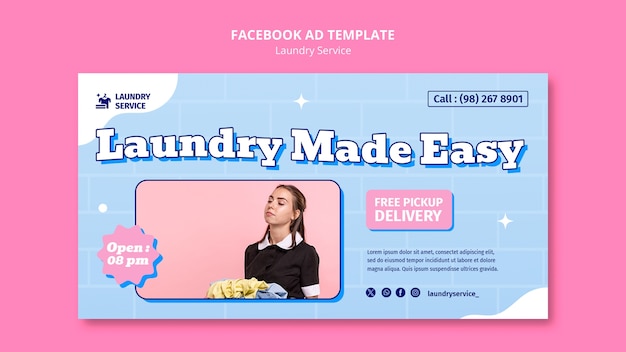 무료 PSD 세탁 서비스 페이스북 템플릿