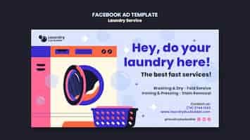 Free PSD laundry service  facebook template