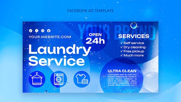 PSD gratuito template facebook del servizio di lavanderia