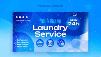 Free PSD laundry service facebook template