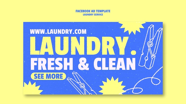 Free PSD laundry service  facebook template