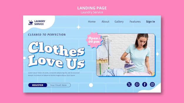 Laundry service  landing page template