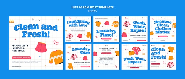 Free PSD laundry service template design