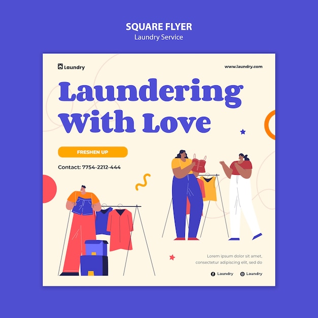 Free PSD laundry service template design