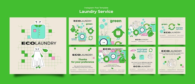 PSD gratuito progettazione del modello per il servizio di lavanderia