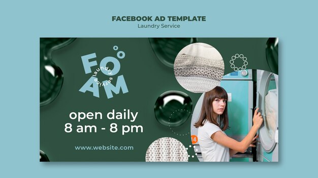 PSD gratuito progettazione del modello per il servizio di lavanderia