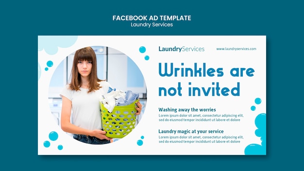 Free PSD laundry service template design