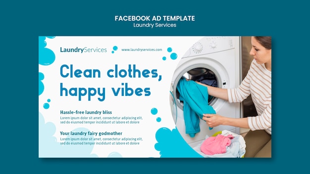 Free PSD laundry service template design