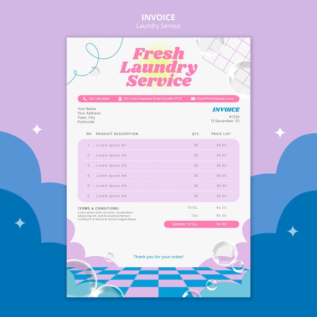 Free PSD laundry service template design