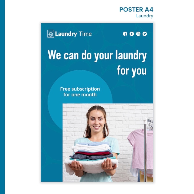 Laundry service template poster