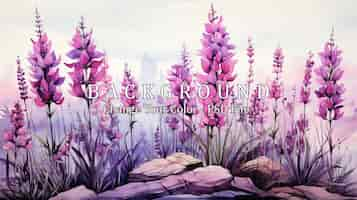 Free PSD lavender and iris flowers on a white background