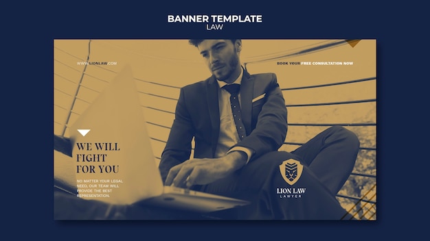 Free PSD law banner design template