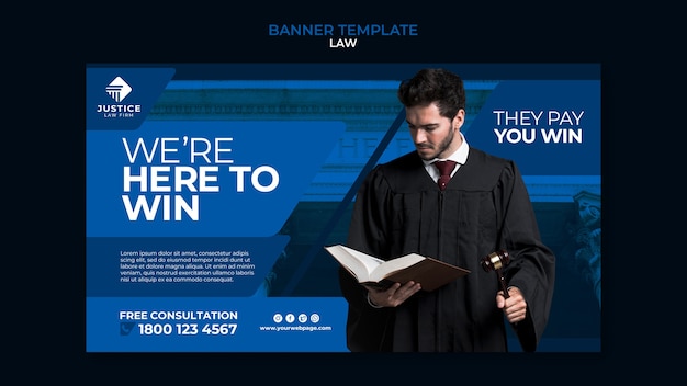 Free PSD law banner design template
