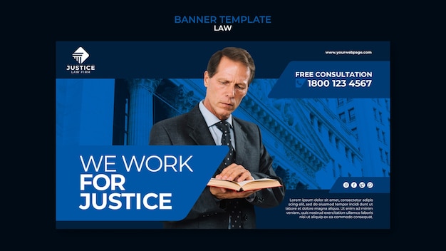 Law banner design template