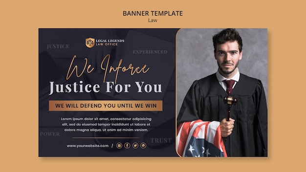 Free PSD law banner design template