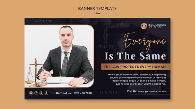 Law banner design template