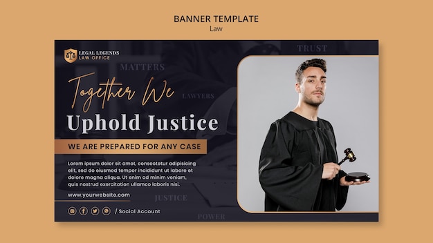 Law banner design template