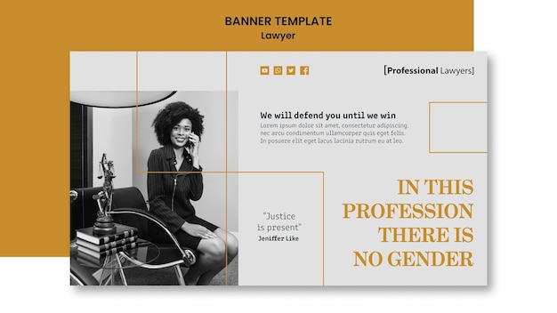 Free PSD law firm template banner