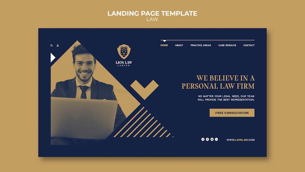 Free PSD law landing page design template