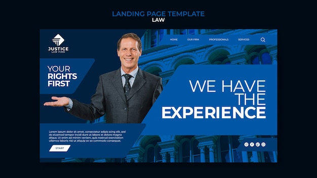 Law landing page design template