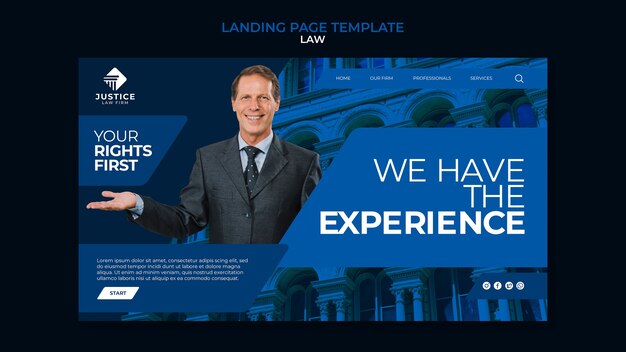 Law landing page design template