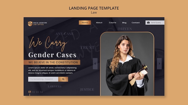 Free PSD law landing page design template