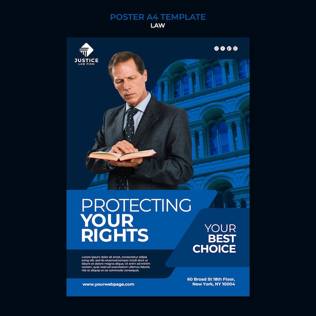 Free PSD law poster design template