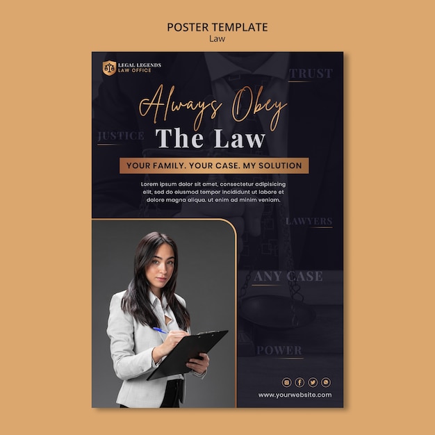 Free PSD law poster design template