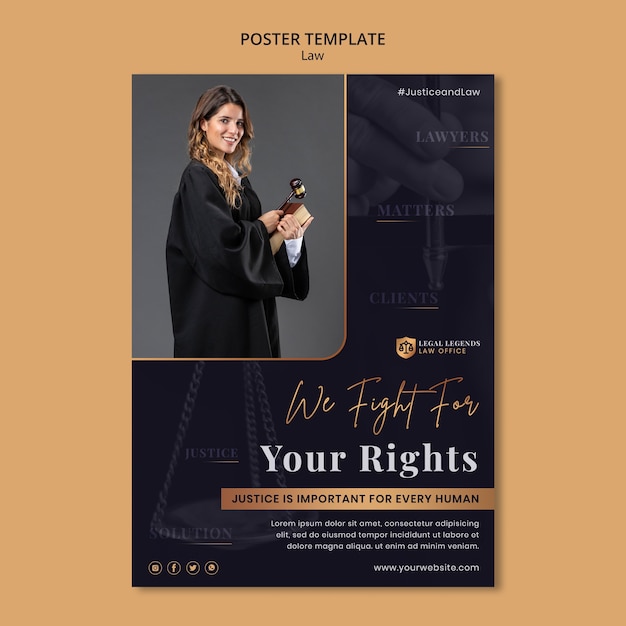 Law poster design template