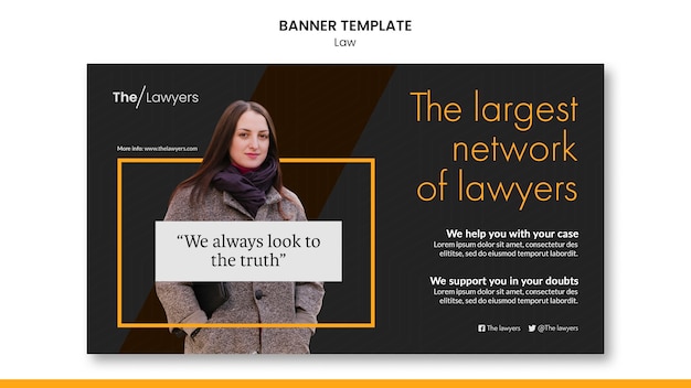 Free PSD law template banner design