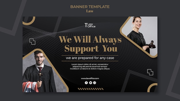 Law template design banner