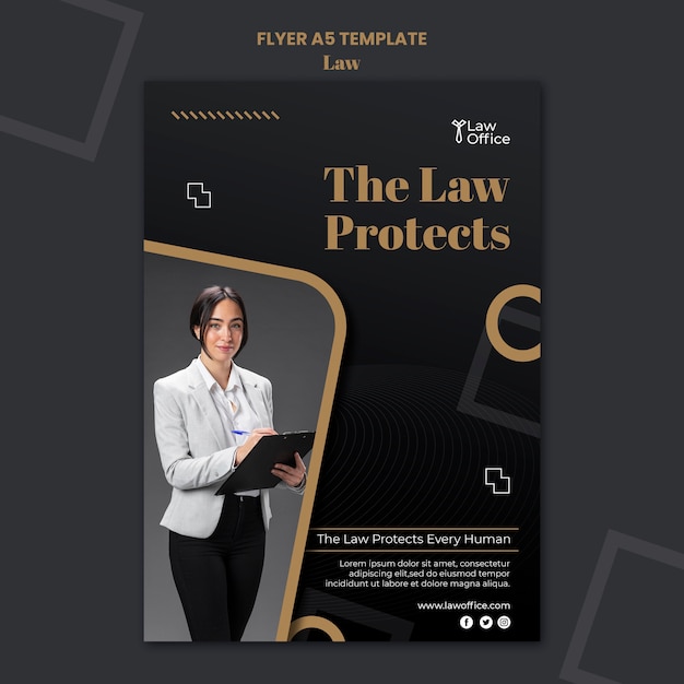 Free PSD law template design flyer