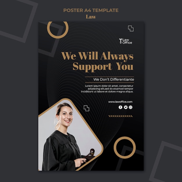 Free PSD law template design poster