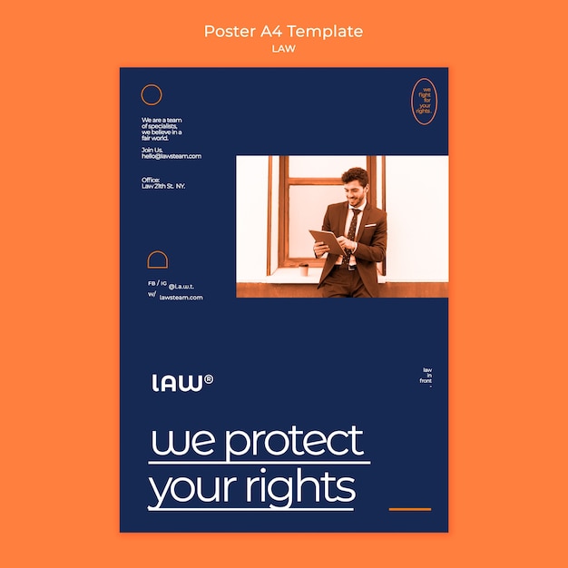 Law Template Design Poster – Free PSD Download
