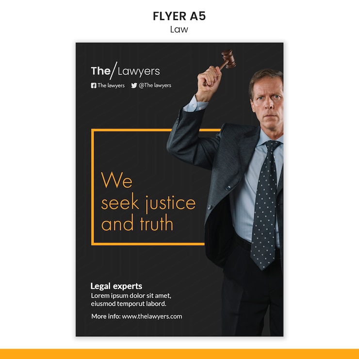 मुफ़्त PSD law template flyer design