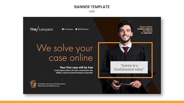 Law template landing page design