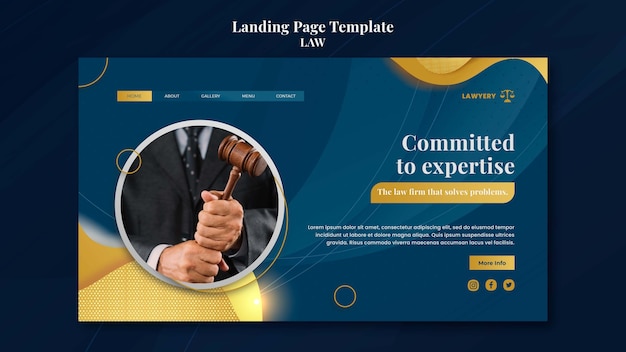 法律テンプレートのランディングページのデザイン