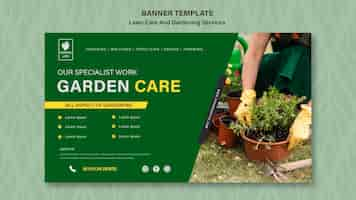 Free PSD lawn care concept banner template