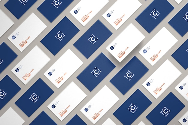 Layout of business card mockups for brand identity