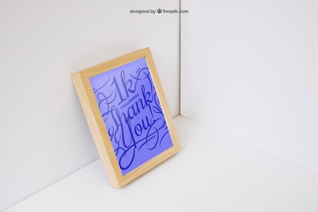 Leaning photo frame mockup