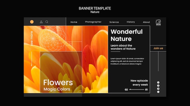 Free PSD learn about nature banner template