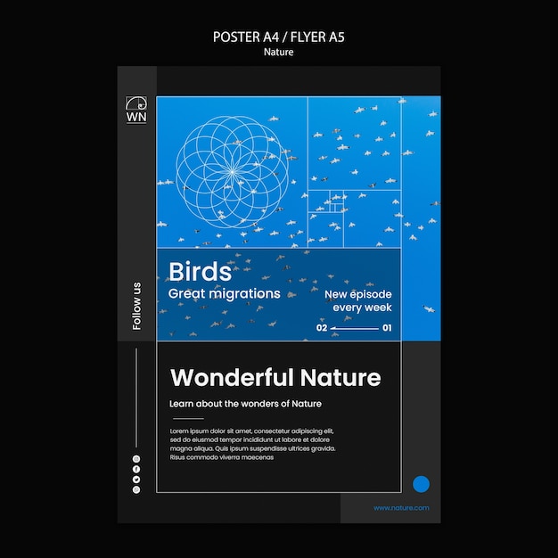 Free PSD learn about nature poster template