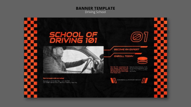 Free PSD learn to drive banner template