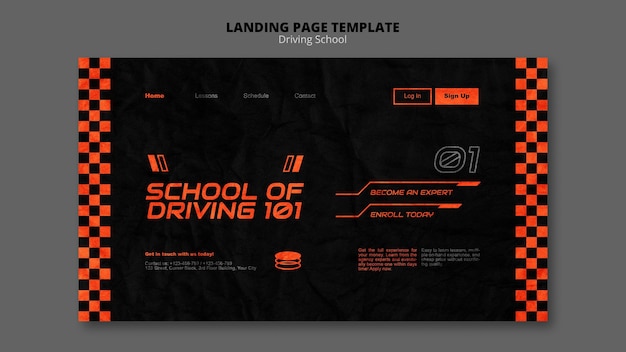 Free PSD learn to drive landing page template