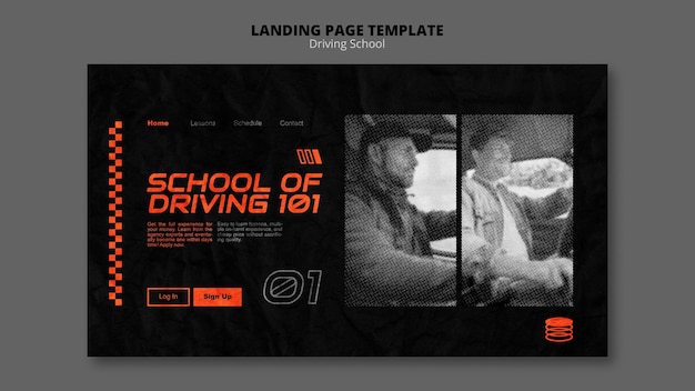 Free PSD learn to drive landing page