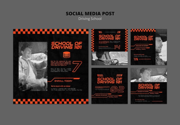 Free PSD learn to drive social media post