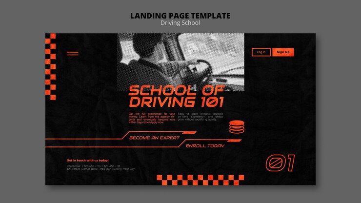 Free PSD learn to drive web template