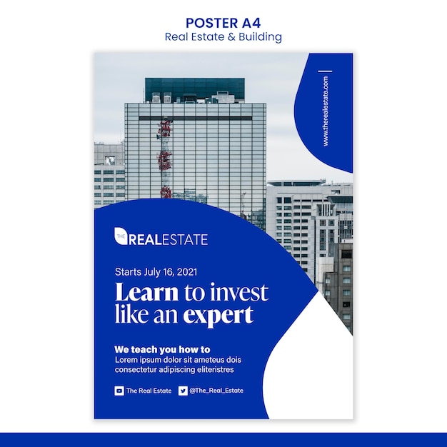 Free PSD learn to invest poster template